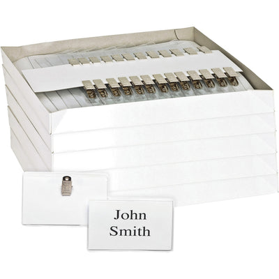 Business Source Clip Holder Style Badge Kit, Clear, 5 / Bundle, BSN19184BD