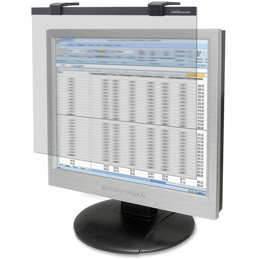 Business Source 19"-20" LCD Privacy/Antiglare Filter, Black, Acrylic, Anti-reflective, BSN20510