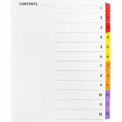 Business Source Table of Content Quick Index Dividers, Multicolor, 1 Set, BSN21903