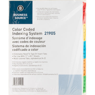 Business Source A-Z Tab Table of Contents Index Dividers, White, 1 Set, BSN21905