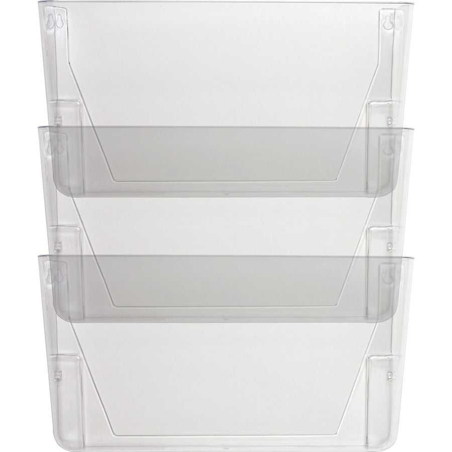 Lorell Wall File Pockets, 13.13" x 14.75", Clear, 3 / Pack, LLR60001