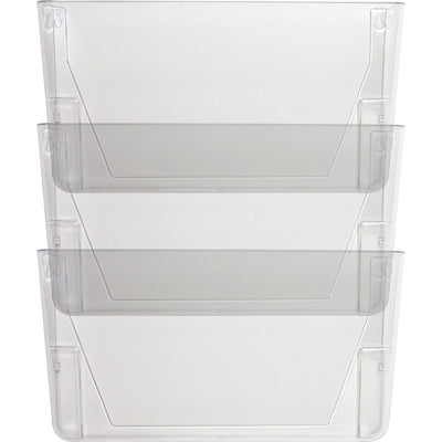 Lorell Wall File Pockets, Clear, 3 / Pack, LLR60001