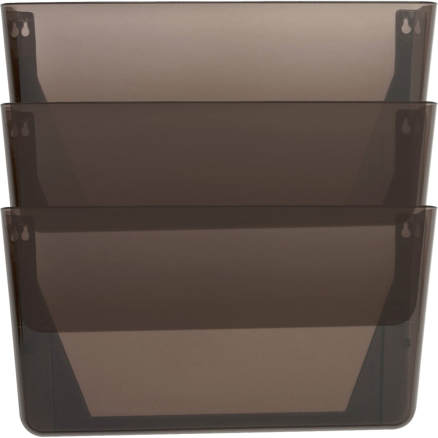Lorell Wall File Pockets, 13.13" x 14.75", Smoke, 3 / Pack, LLR60002
