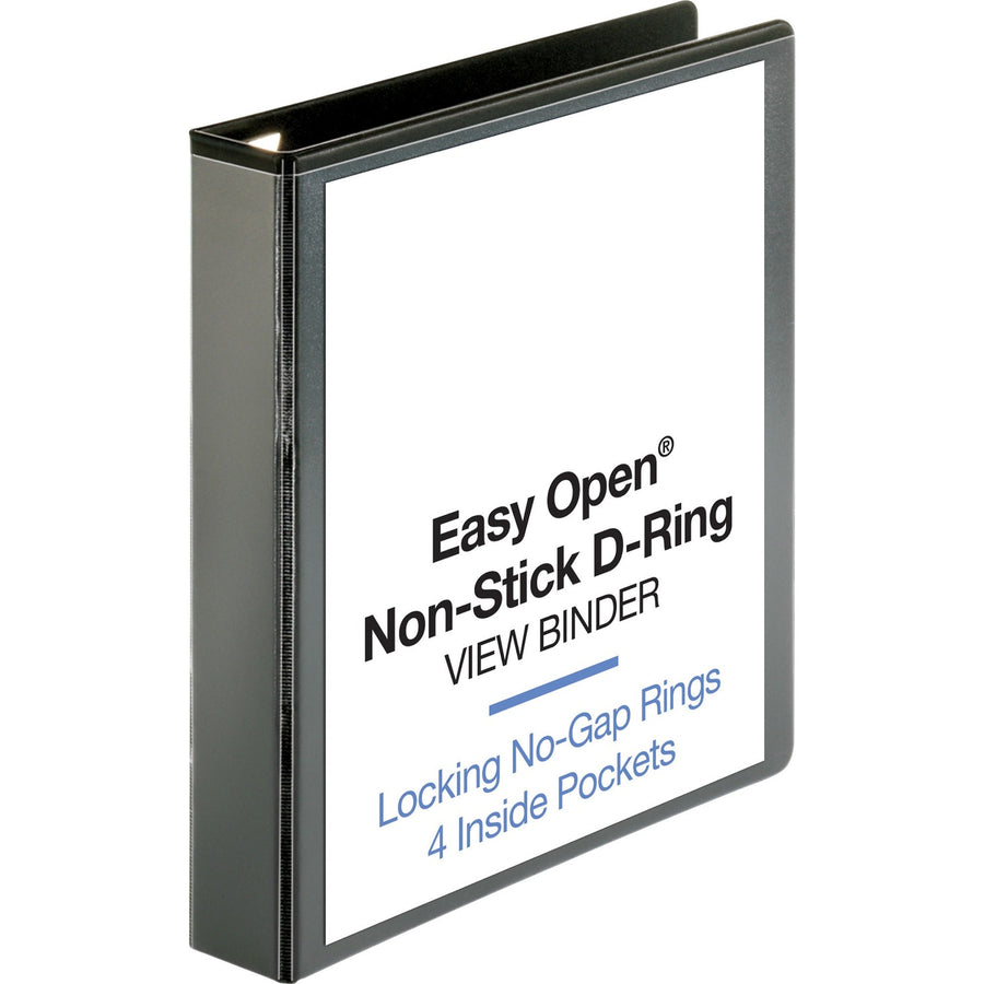 Business Source Locking D-Ring View Binder, Black, 8 1/2" Width x 11" Length, 12EA/CT — view 1