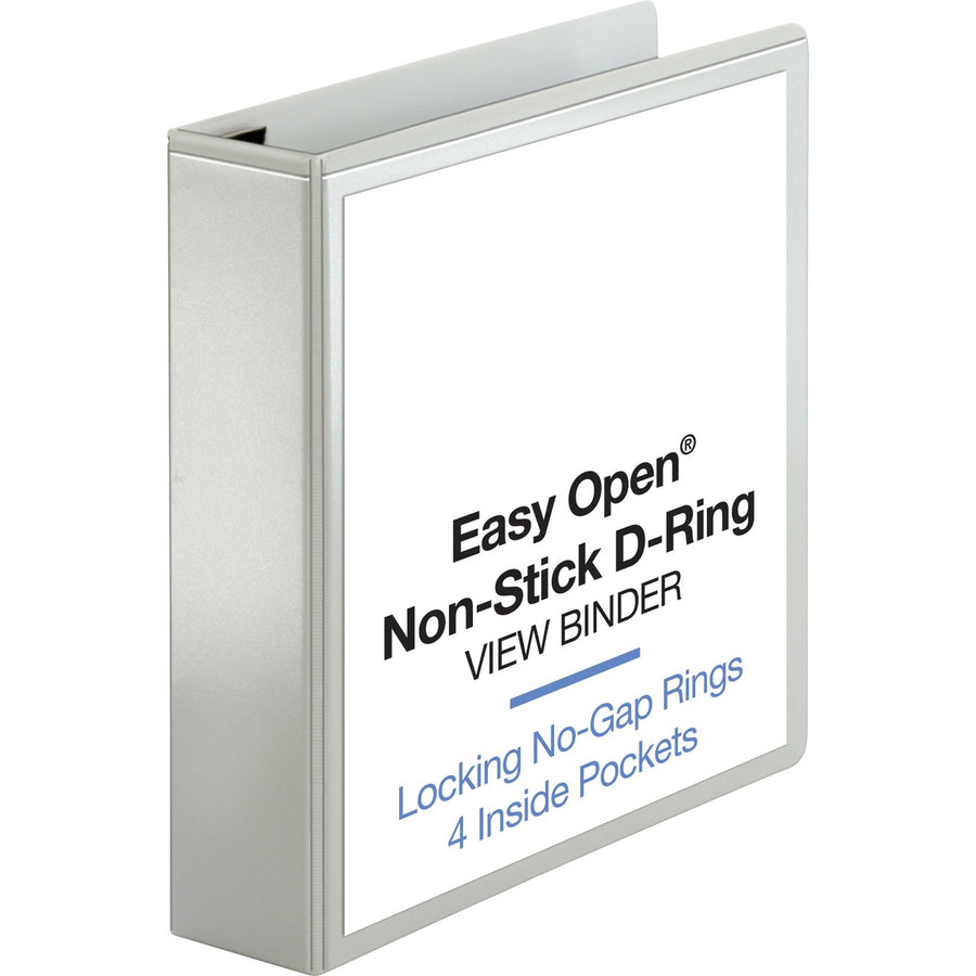 Business Source Locking D-Ring View Binder, White, 8 1/2" Width x 11" Length, 12EA/CT — view 1