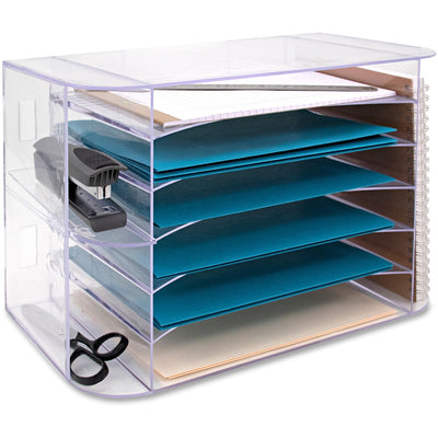Business Source 6-tray Jumbo Desk Sorter, Clear, BSN86880