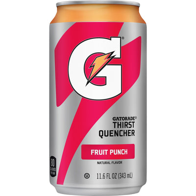 Gatorade Fruit Punch Thirst Quencher, 2.6" x 4.8", 24 / Carton, QKR30903
