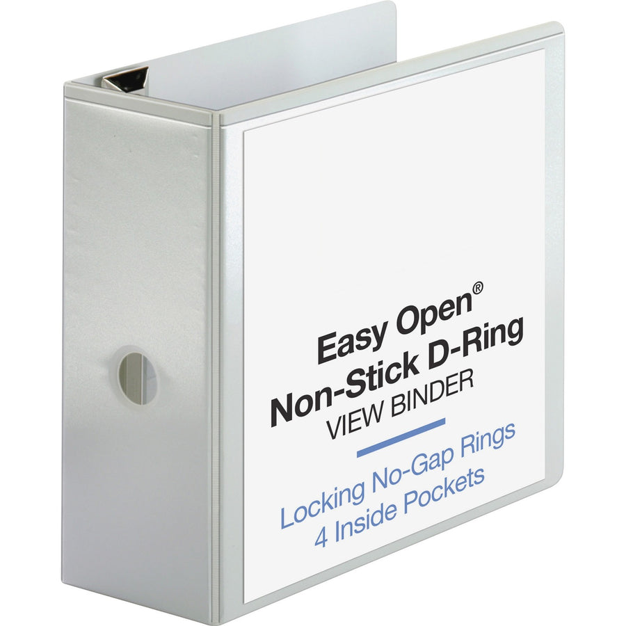 Business Source Locking D-Ring View Binder, White, 8 1/2" Width x 11" Length, 2EA/CT — view 1