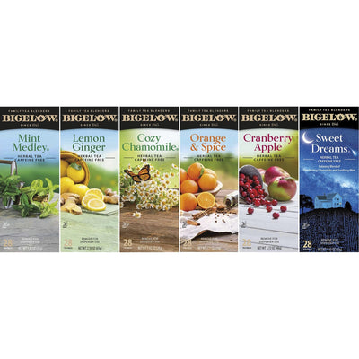 Bigelow Tea Assorted Flavor Herbal Tea Bag, 6 / Carton, BTC17578