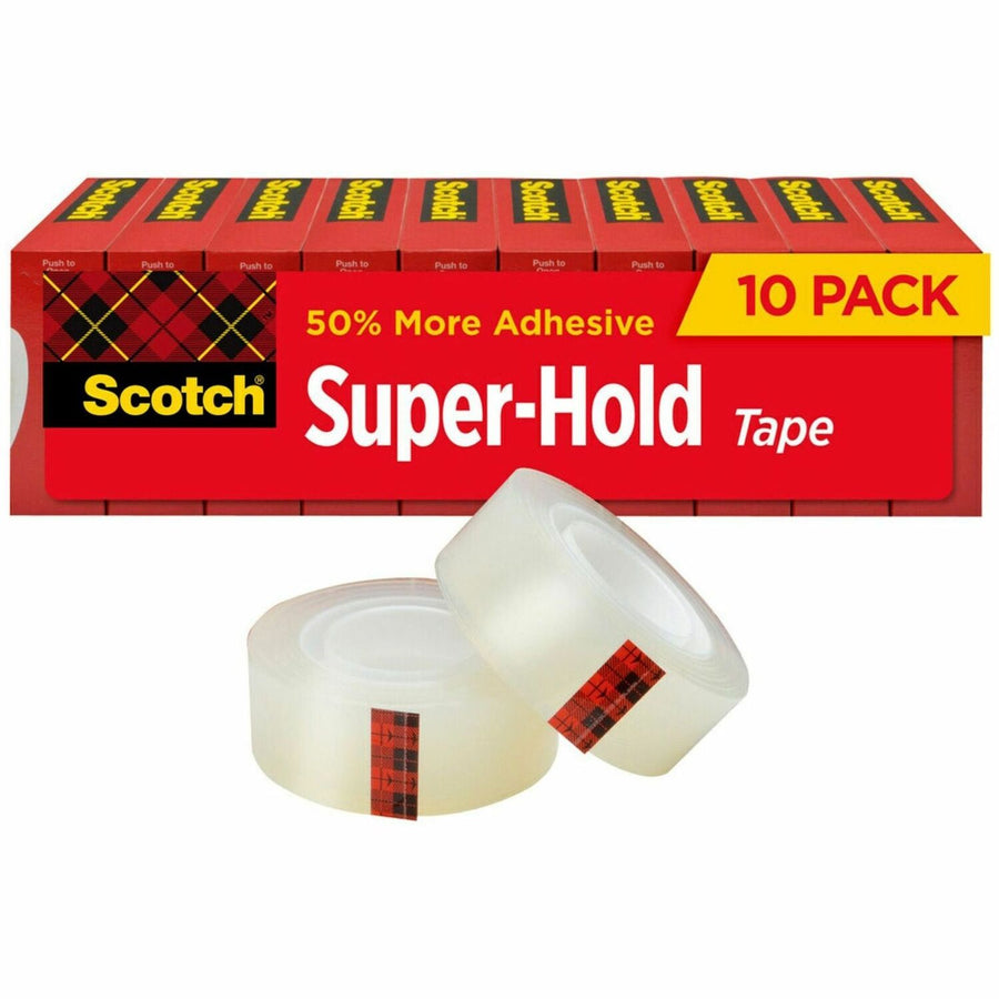 Scotch Super-Hold Tape, Clear, 0.75", 27.78 yd, Reusable, 1 / Pack, MMM700K10