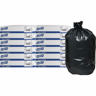 Genuine Joe Heavy-Duty Trash Can Liners, Black, 96 / Pallet, GJO01535PL