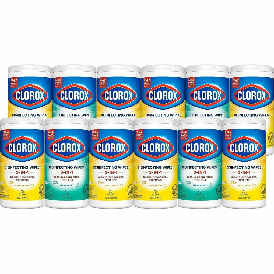 Clorox Disinfecting Bleach Free Cleaning Wipes Value Pack, White, 4 / Carton, CLO30208CT