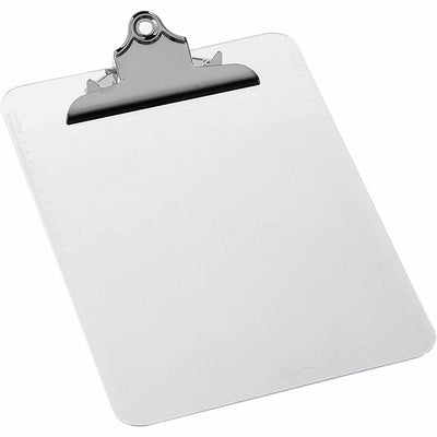 Business Source Spring Clip Plastic Clipboard, Clear, 8 1/2" Width x 11" Length, BSN01860