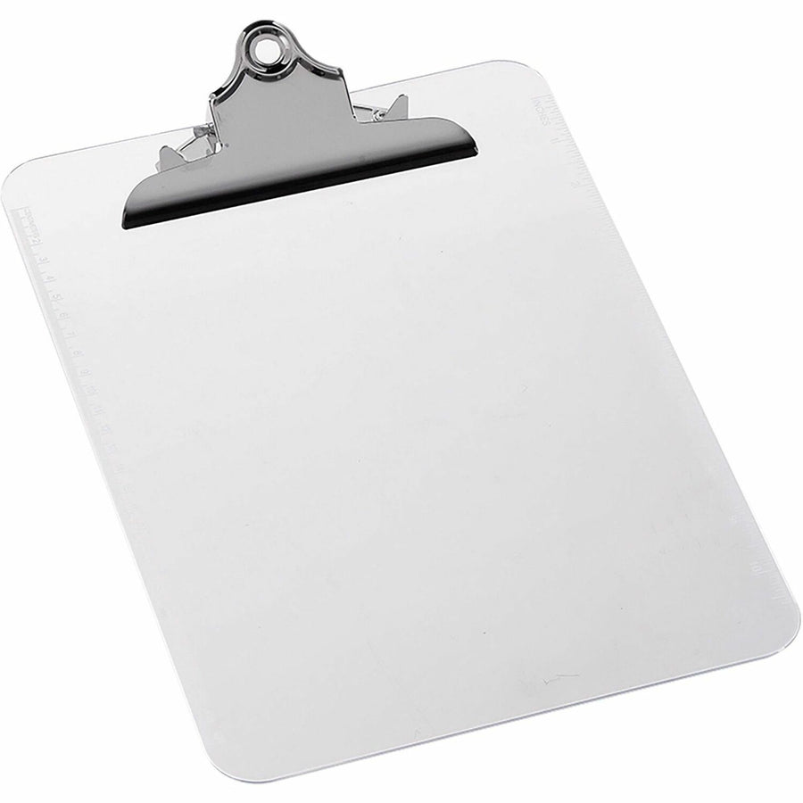 Business Source Spring Clip Plastic Clipboard, Clear, 8 1/2" Width x 11" Length, 12 / Box — view 1