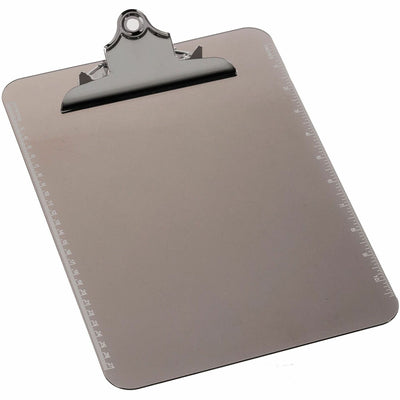 Business Source Spring Clip Plastic Clipboard, Smoke, 8 1/2" Width x 11" Length, 12 / Box — view 1