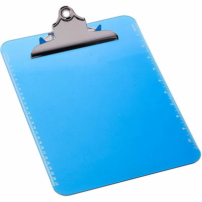 Business Source Spring Clip Plastic Clipboard, Blue, 8 1/2" Width x 11" Length, BSN01863