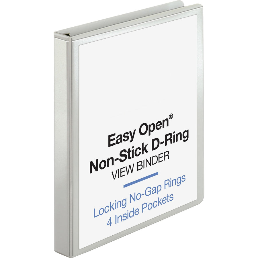 Business Source Locking D-Ring View Binder, White, 8 1/2" Width x 11" Length, 12EA/CT — view 1