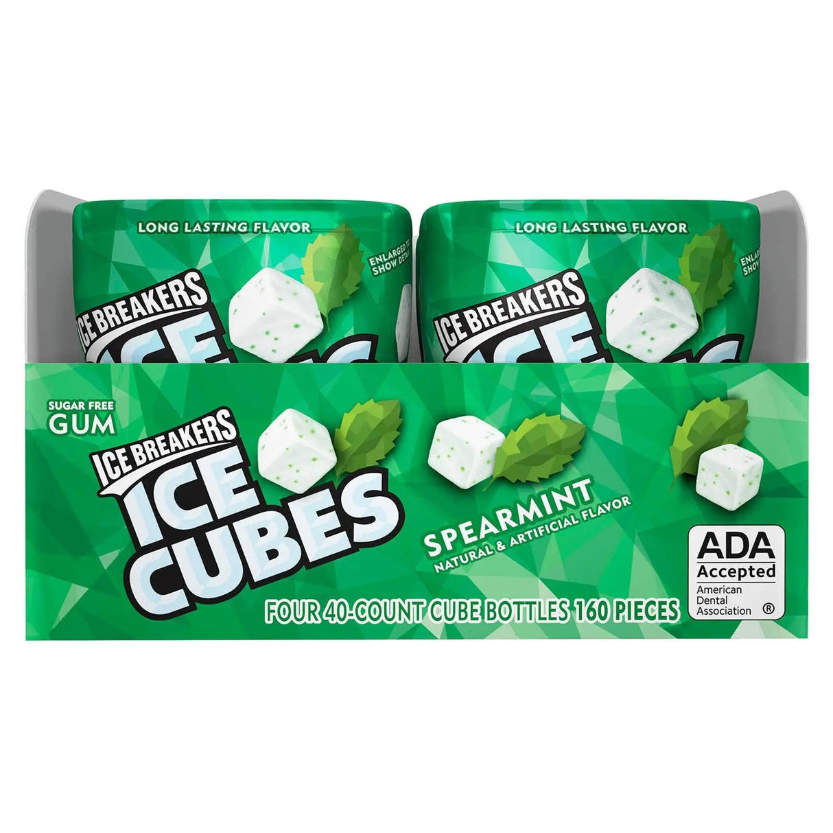 Ice Breakers Spearmint Ice Cubes Gum (4-Pack, 3.24 oz Each) | Sugar-Free Fresh Breath Boost Ice Breakers