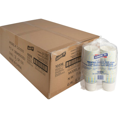 Genuine Joe 8 oz Hot Beverage Cups, Assorted, 20 / Carton, GJO10316CT