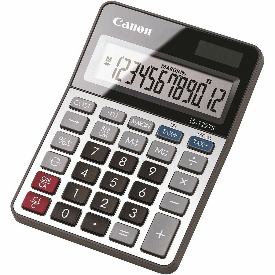 Canon LS-122TS 12-digit LCD Basic Calculator, 4.2" x 0.9", Beige, Metal, CNMLS122TS