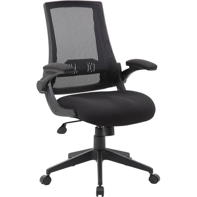 Norstar Office Boss Mesh Back, Flip Arm Task Chair, BOPB6776BK