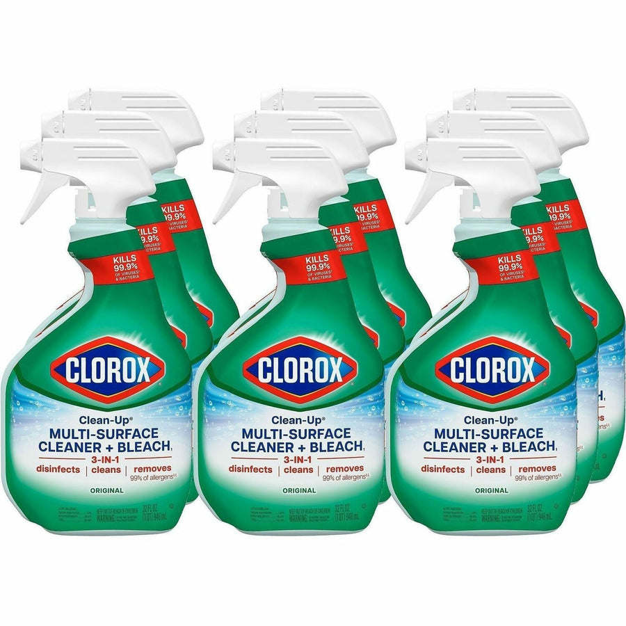 Clorox Clean-Up Multi-Surface Cleaner with Bleach, 3" x 10.13", Easy to Use, 9 / Carton, CLO31221CT
