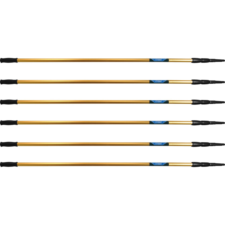 Ettore REA-C-H 3-section Extension Pole, 1.7" x 83", Gold, Anodized Aluminum, 6 / Carton, ETO1692CT
