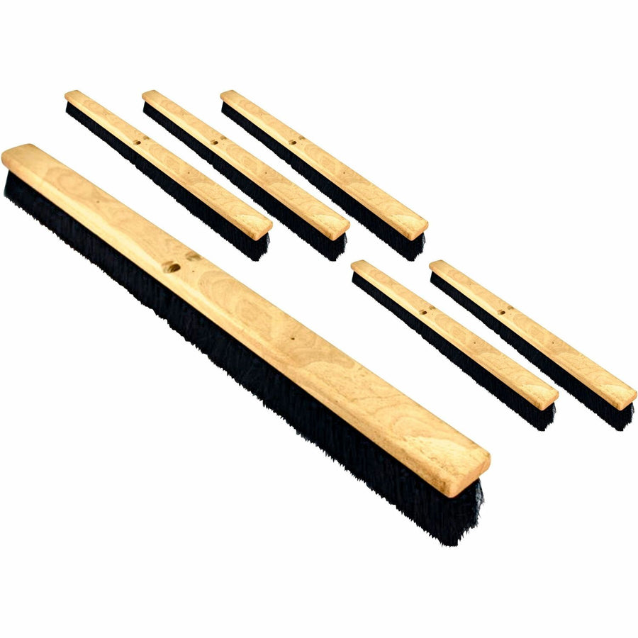 Genuine Joe Hardwood Block Broomhead, Black, Durable, 6 / Carton, GJO99656CT