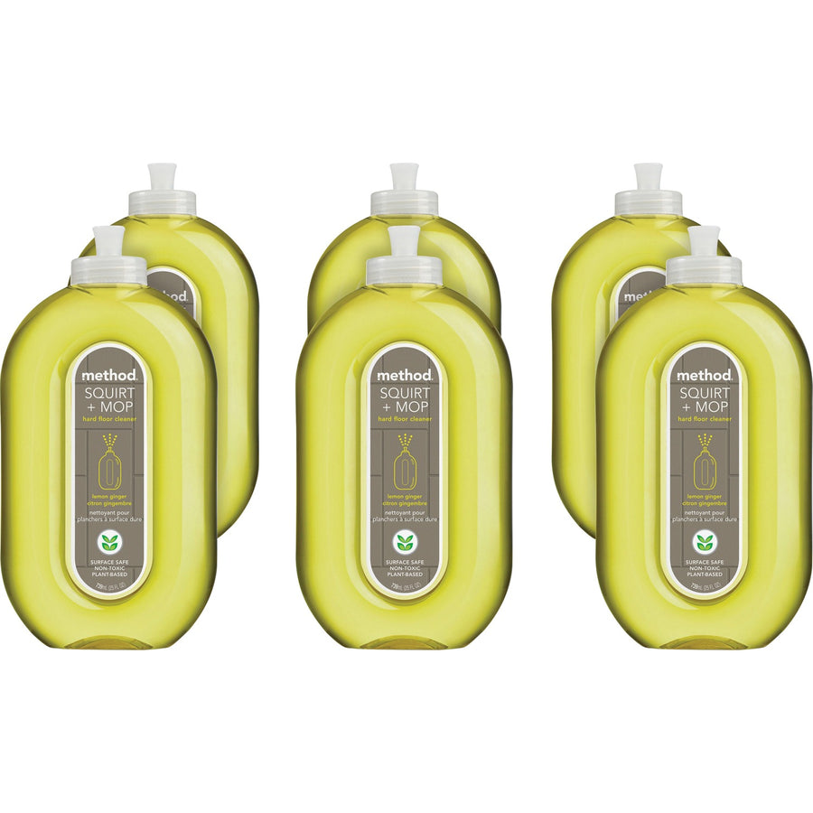 Method Squirt + Mop Hard Floor Cleaner, Lemon, No-wax, 6 / Carton, MTH00563CT