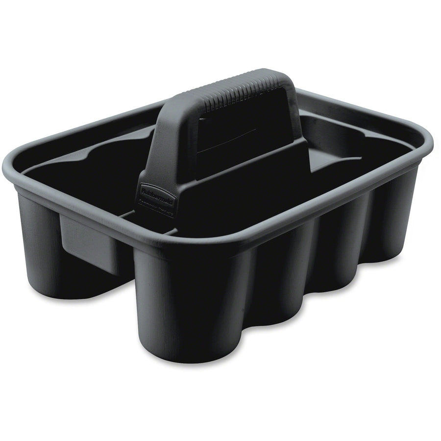 Rubbermaid Commercial Deluxe Carry Caddy, 10.90" x 7.40", Black, Handle, 6 / Carton, RCP315488BLACT