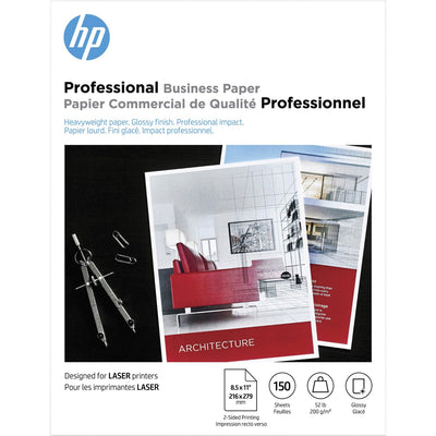 HP Glossy Brochure Paper - White, 8 1/2" x 11", 1 Pack, HEW4WN10A