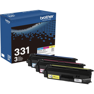 Brother TN331 Original Standard Yield Laser Toner Cartridge - Multi-pack - Cyan, Magenta, Yellow - 1 Box, BRTTN3313PK