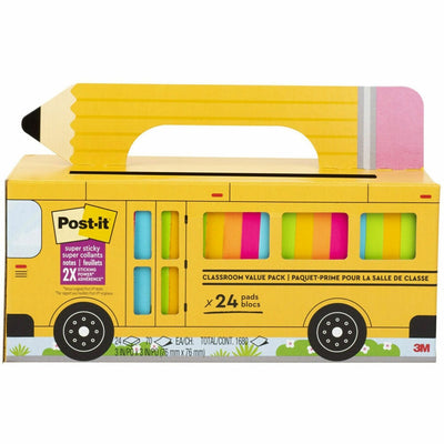 3M Post-it Super Sticky Notes Bus Cabinet Pack, Candy Red, 1 Pack, MMM65424SSBUS