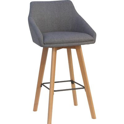 Lorell Gray Flannel Mid-Century Modern Guest Stools, 2 / Carton, LLR68561