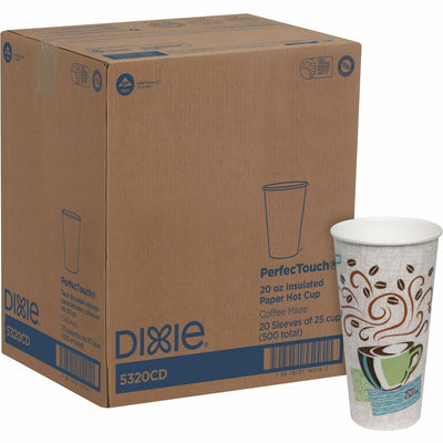 Georgia Pacific . Dixie PerfecTouch 20 oz Insulated Paper Hot Coffee Cups by GP Pro, Brown, 20 / Carton, DXE5320CD