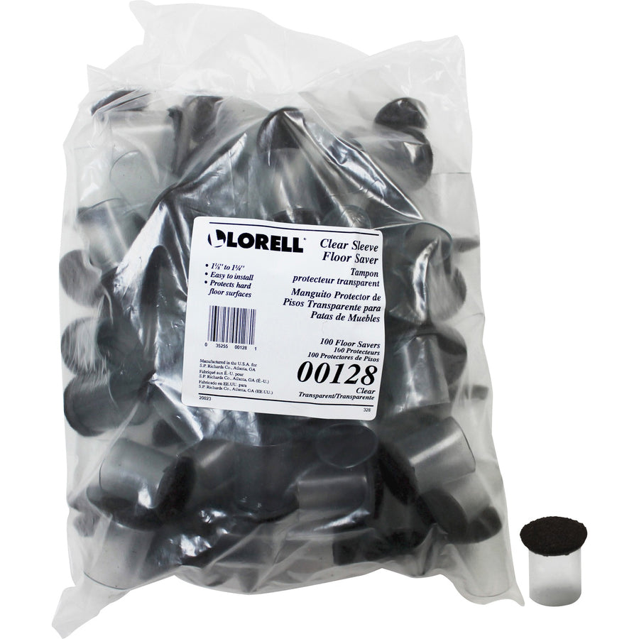 Lorell Sleeve Floor Protectors, Transparent, Damage Resistant, 100 / Bag, LLR00128