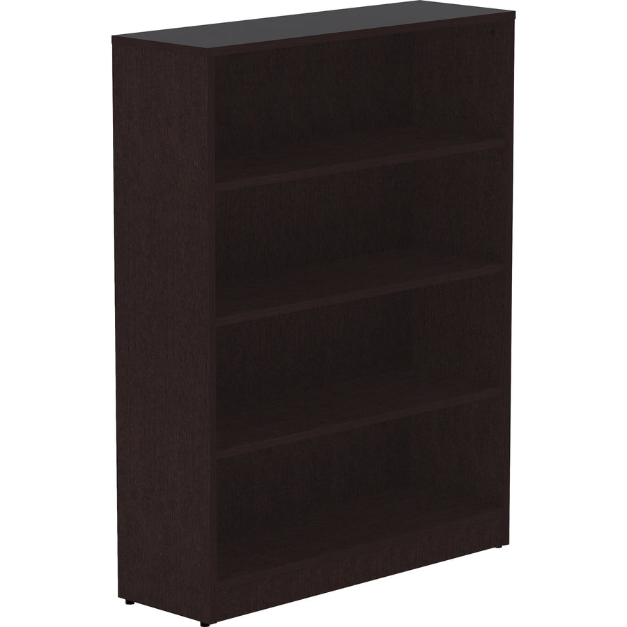 Lorell Laminate Bookcase, Essential, 48" Height x 36" Width x 12" Depth, Thermofused Laminate (TFL), Adjustable Feet, LLR18227