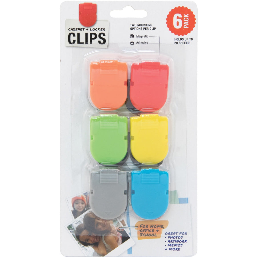 Advantus Magnetic Cabinet/Locker Clip, Assorted, 6 / Pack — view 1