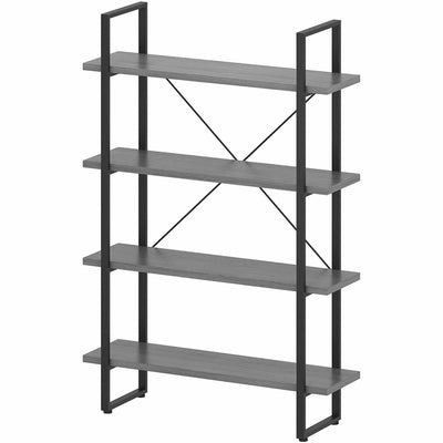 Lorell SOHO Rustic Metal Frame Bookcase, Gray, LLR97620