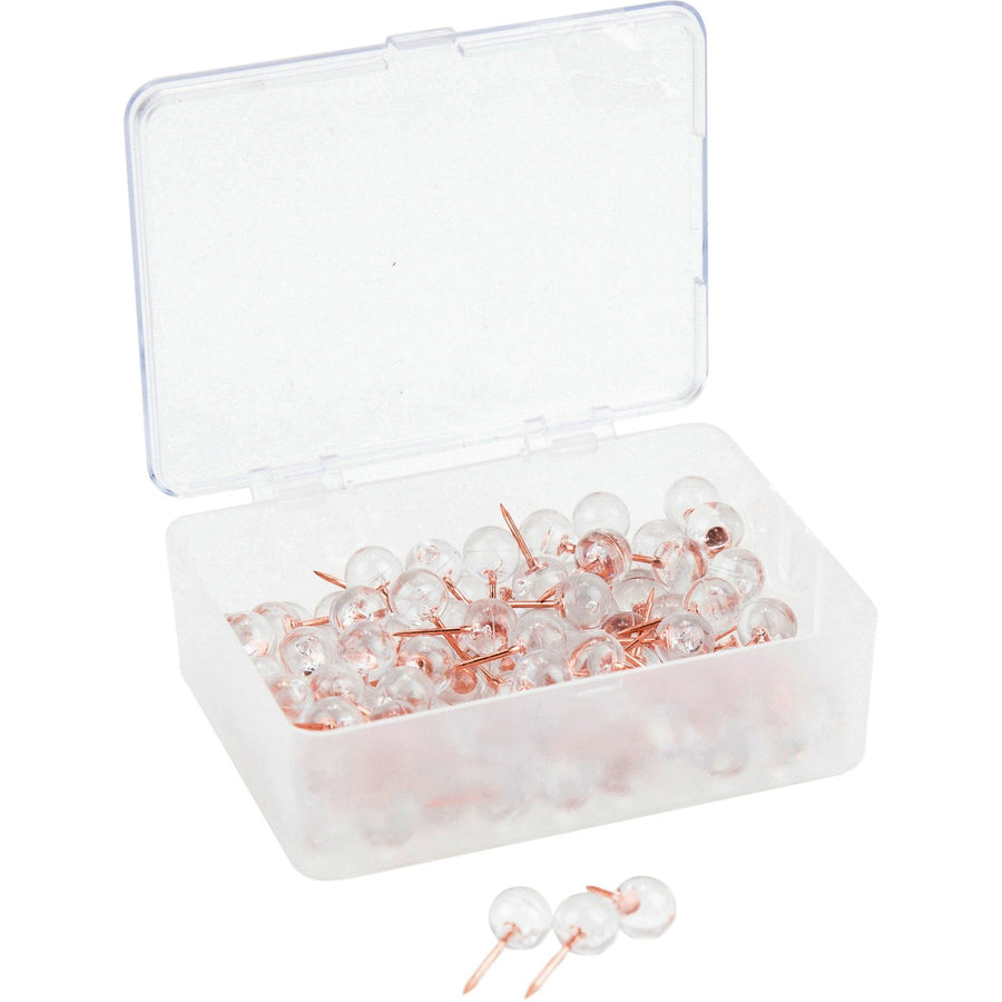 U Brands Sphere Push Pins, Clear, 100 / Pack, UBR3089U0624