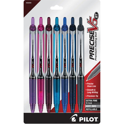 Pilot Premium Rolling Ball Pens, 7 / Pack, PIL26095