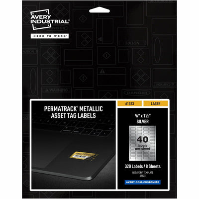 Avery PermaTrack Asset Tag Label, Silver, 1 Pack — view 1