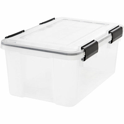 IRIS WeatherTight Heavy-duty Storage Tote, Clear, 6 / Carton, IRS110380
