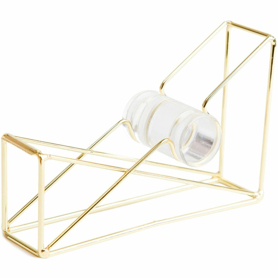 U Brands Vena Tape Dispenser, 3" x 1.8", Gold, Wire Metal, Lightweight, UBR3235U0624