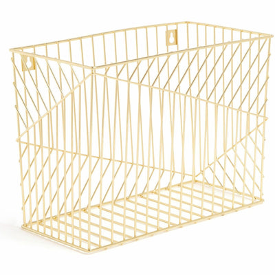 U Brands Vena Hanging File Basket, 9.50" x 6.80", Gold, Metal Wire, Lightweight, UBR3231U0206