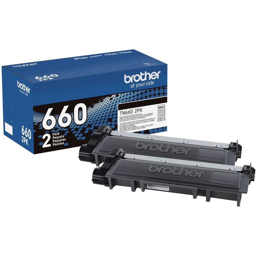 Brother TN-660 Original High Yield Laser Toner Cartridge - Twin-pack - Black - 1 Box — view 1