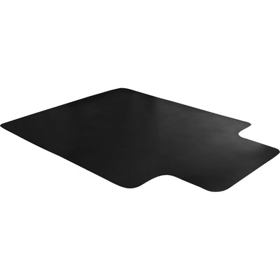 Floortex Cleartex AdvantagematBlack Vinyl Lipped Chair Mat for Hard Floor - 45" x 53", FLRFC124553HLBV