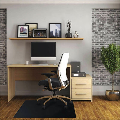 Floortex Cleartex Advantagemat Black Hard Floor PVC Rectangular Chair Mat, FLRFC124860HEBV