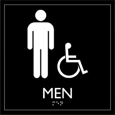 Lorell Men's Handicap Restroom Sign, Black, LLR02659