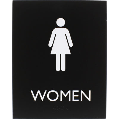 Lorell Women's Restroom Sign, Black, LLR02665